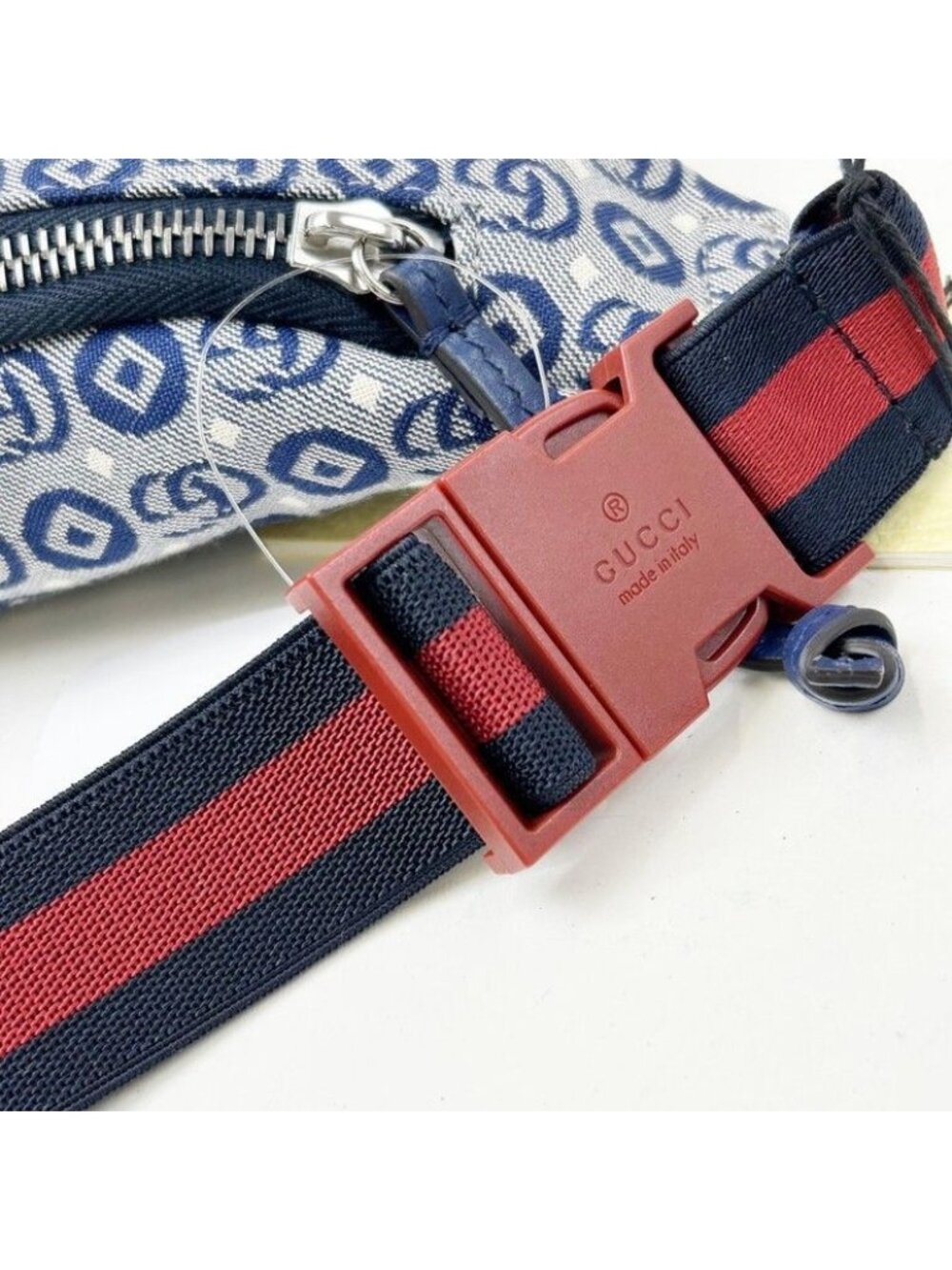 Gucci Waist Bag Children's Blue Canvas Star Gglogo - Picture 6 of 8